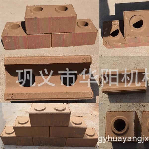 乐高砖黏土砖机手压土砖柴油动力成型机空心砖异型花纹连锁砖块机