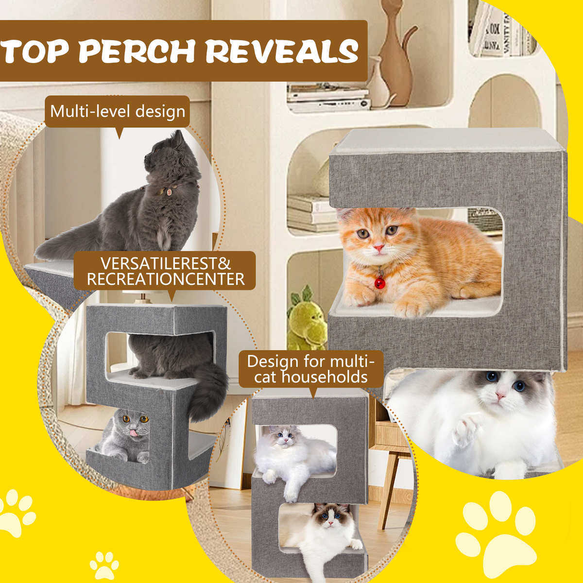 猫窝猫房子别墅多层大空间防水可拆卸毛毡宠物窝通用新品猫抓,宠物/宠物食品及用品,猫窝/屋/帐篷/沙发,淘宝优惠券,粉丝福利购,淘宝优惠卷