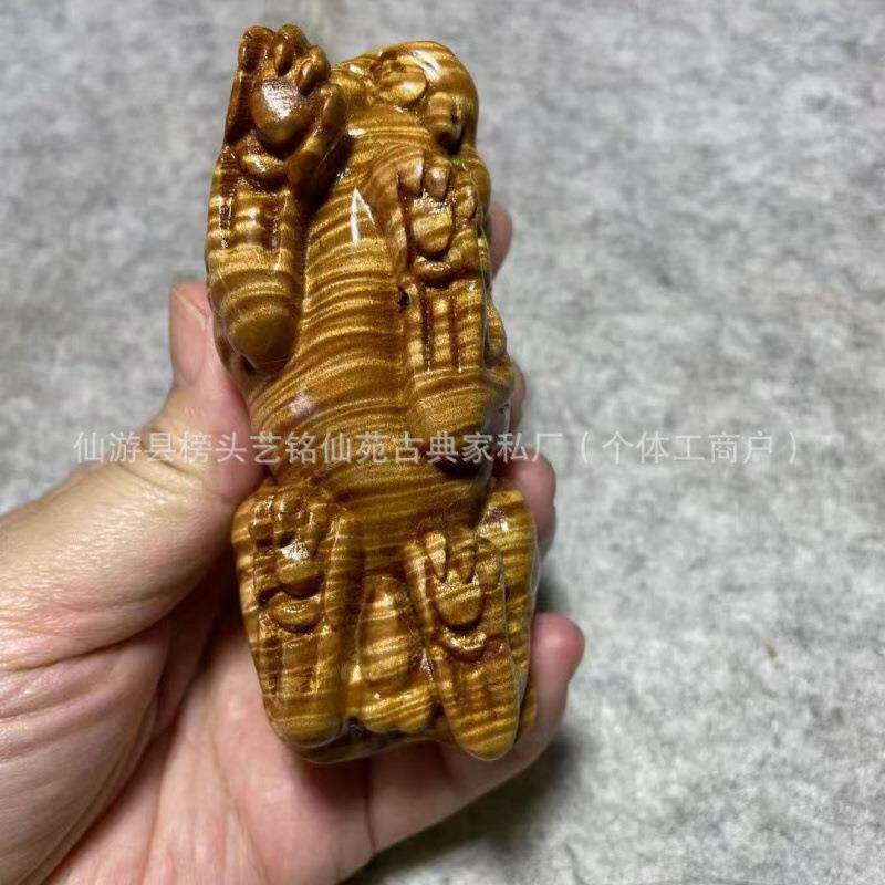 艺铭仙苑金丝楠木满纹貔貅家居饰品雕刻木雕工艺送礼富貔貅收藏