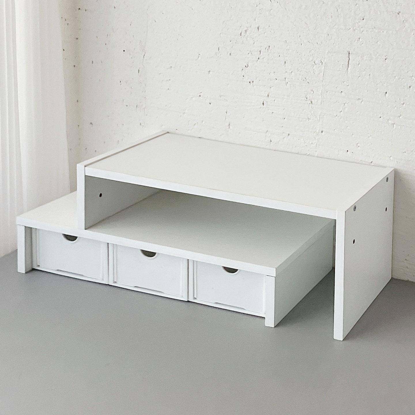 三抽屉桌面增高架办公室显示器垫高笔记本置物架学生书桌抽屉架子,收纳整理,桌面收纳盒,淘宝优惠券,粉丝福利购,淘宝优惠卷