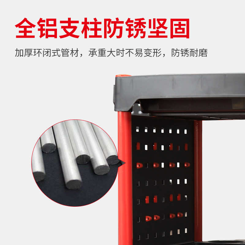 洗车美容工具手推车多功能加厚三层工具车塑料移动置物车定制