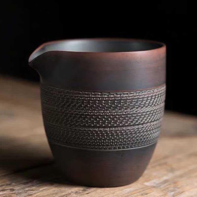 建水紫陶公道杯功夫茶茶杯喝茶中式功夫大分紫砂茶海茶具茶漏茶馆