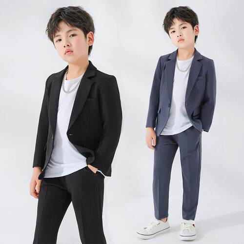 儿童西装套装男童春秋款英伦帅气休闲主持人演出服小西服花童礼服