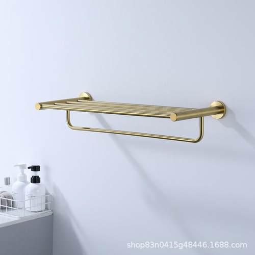 壁不锈钢304洗SZZ手室间卫生间挂高厕所毛巾架端浴免打孔浴巾架挂