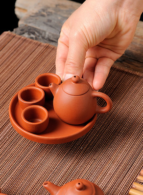 迷你紫砂童子具把把壶小茶壶指尖壶茶宠壶可摆养西施小号功夫茶具