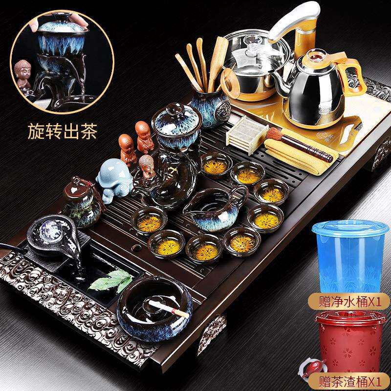 KE3C泡茶套装茶具家用茶盘客厅全自动一体石磨流水一