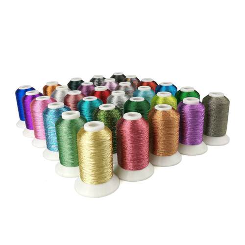 Simthread 32色500米金属质感绣线金银线绣花线
