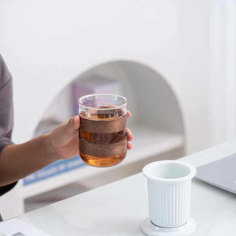玻璃杯茶水分离办公杯便携式带盖陶瓷内胆大容量水杯过滤泡茶杯子