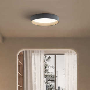 护眼卧室灯led吸顶灯现代简约极简北欧木纹侘寂风房间书房主卧灯