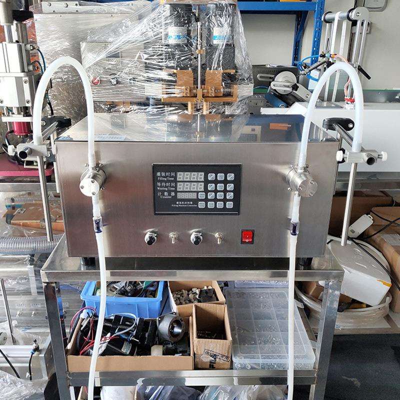 双头半自动液体灌装食品级304不锈钢酒精快速灌装 1 人操作 现货