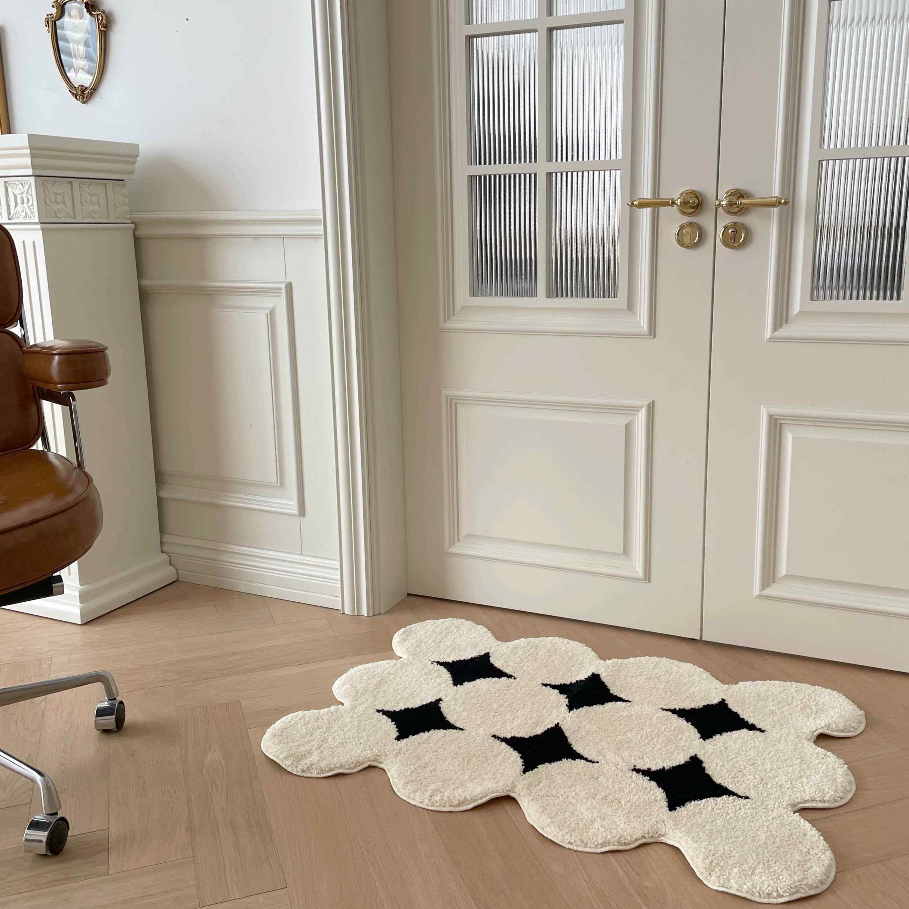 ins风簇绒地毯入户客厅卧室床边异形长绒茶几垫地垫奶油圈圈脚垫,居家布艺,家用脚垫,淘宝优惠券,粉丝福利购,淘宝优惠卷