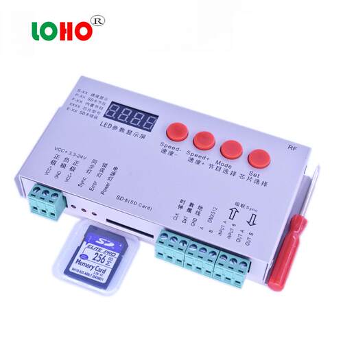 LED全彩外控控制器 2048点控K-1000 单口带数显T-1000控制器
