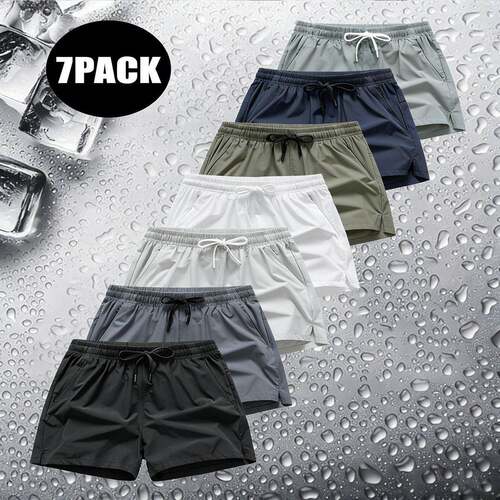 5-Pack Men ’ s Solid Color Short Three-Quarter Pants Solid
