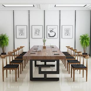 实木大型会议桌简桌约现代电职员办桌台l公oft洽谈长389条工业脑