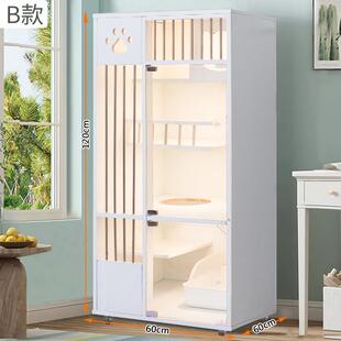 正品 墅家用室内猫猫屋猫别舍超大自由空间猫柜猫房窝豪华实猫木猫