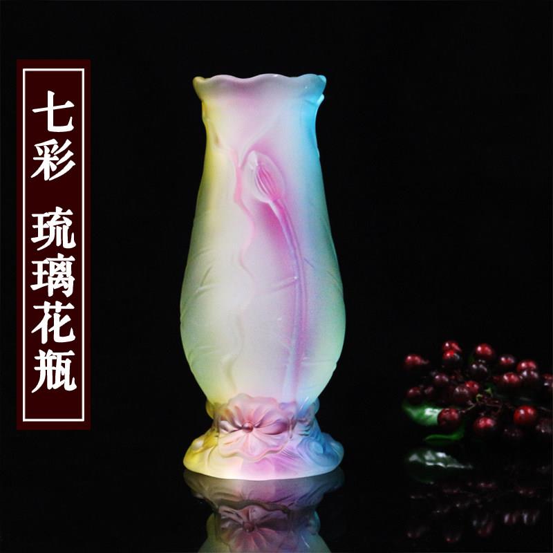 插花瓶供佛瓶琉璃花瓶财神佛台莲花瓶净水瓶家居花瓶家用供台佛