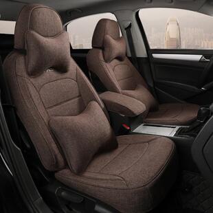 可订大众帕萨特亚麻专车专用汽车坐垫四季 全包围五座轿车内饰座套