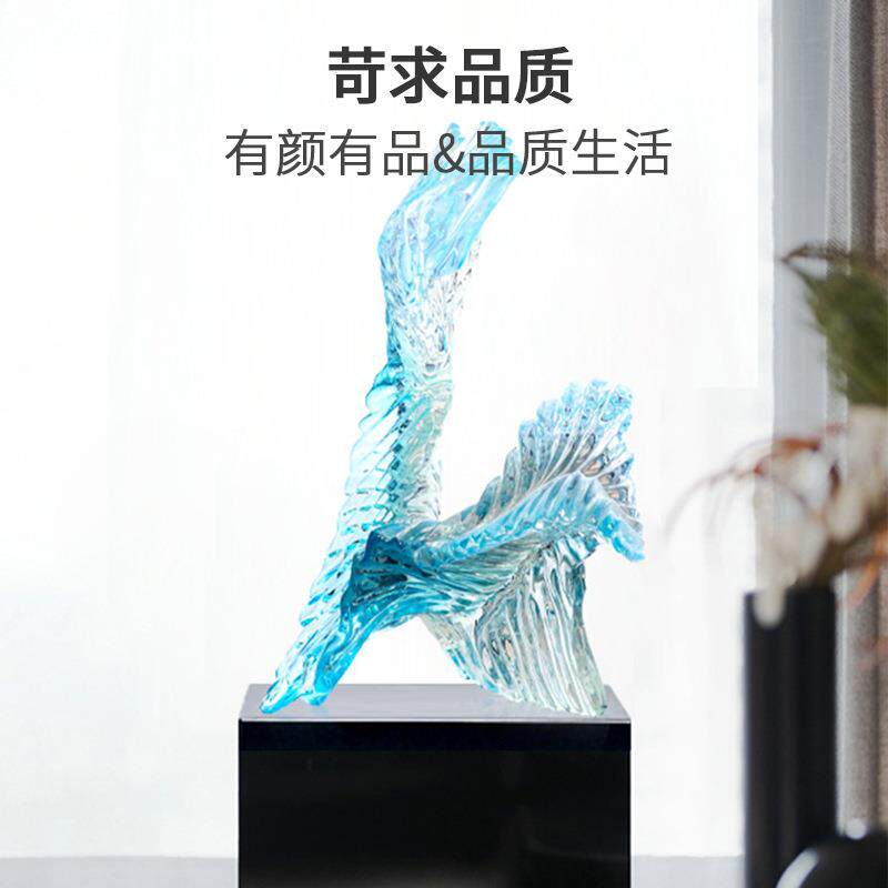 现代酒店家居创意雕塑透明树脂工艺品摆件别墅样板房玄关软装饰品