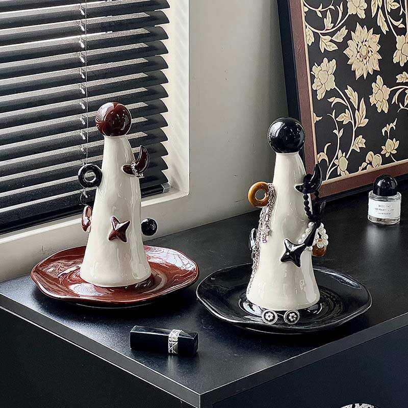 北欧风陶瓷收纳架创意女巫帽造型伴手乔迁礼家用玄关钥匙收纳摆件,家居饰品,装饰摆件,淘宝优惠券,粉丝福利购,淘宝优惠卷