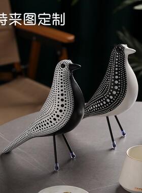 新品波点小鸟树脂工艺品摆件创意客厅家居桌面装饰摆件