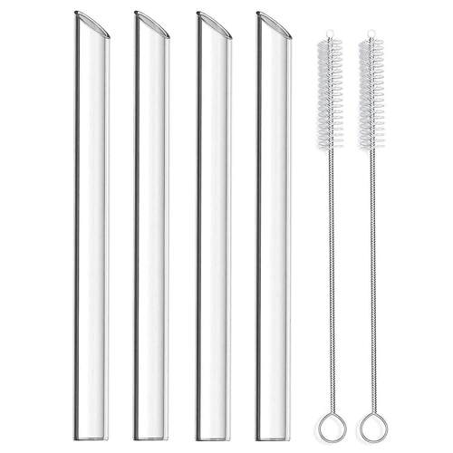 Reusable Glass Boba Straws, 14mm Extra Wide Clear Smoothie S