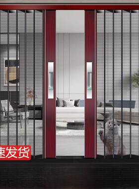 蚊门帘推拉金刚砂推拉门折叠精钢网推拉式入户伸缩门帘沙门纱窗门