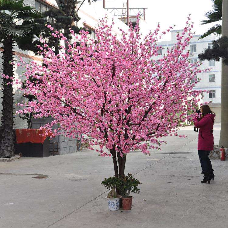 仿真桃花树假桃树仿真花客厅商场婚庆展会装饰落地假树厂家直销