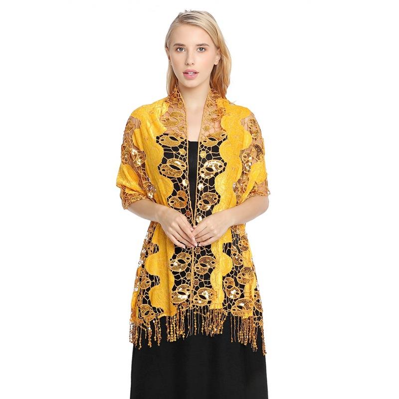 Sequined Tassel Dress Shawl Bridesmaid Embroidery Cheongsam