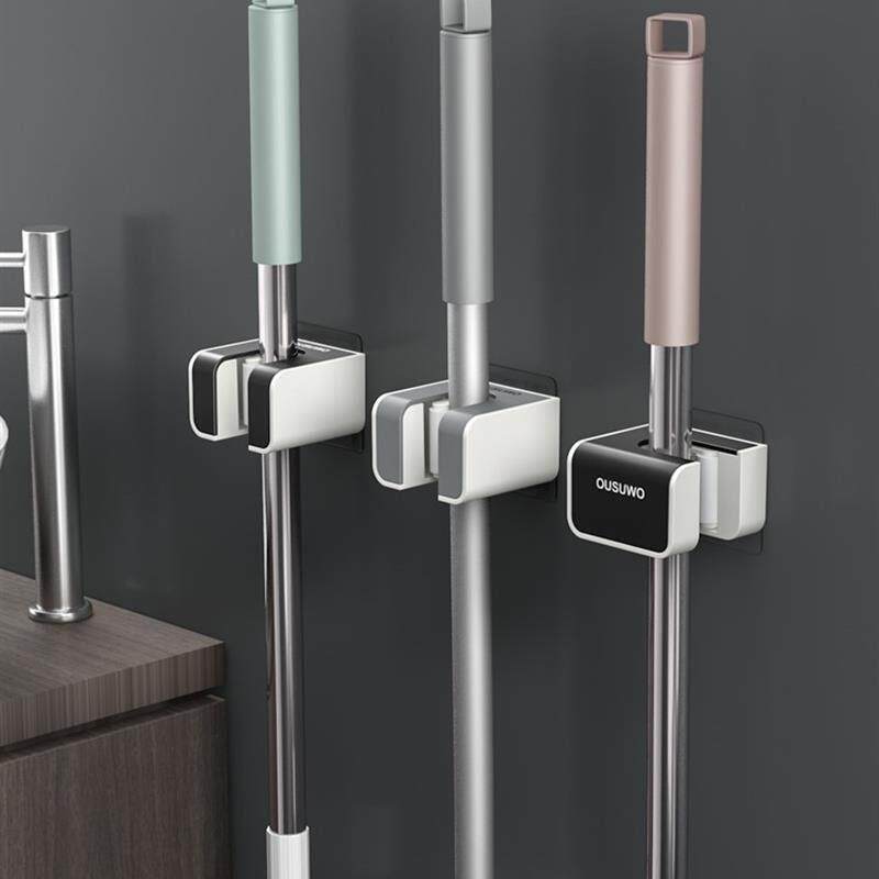 mop hook hanger hole free wall hanging toilet mop storage