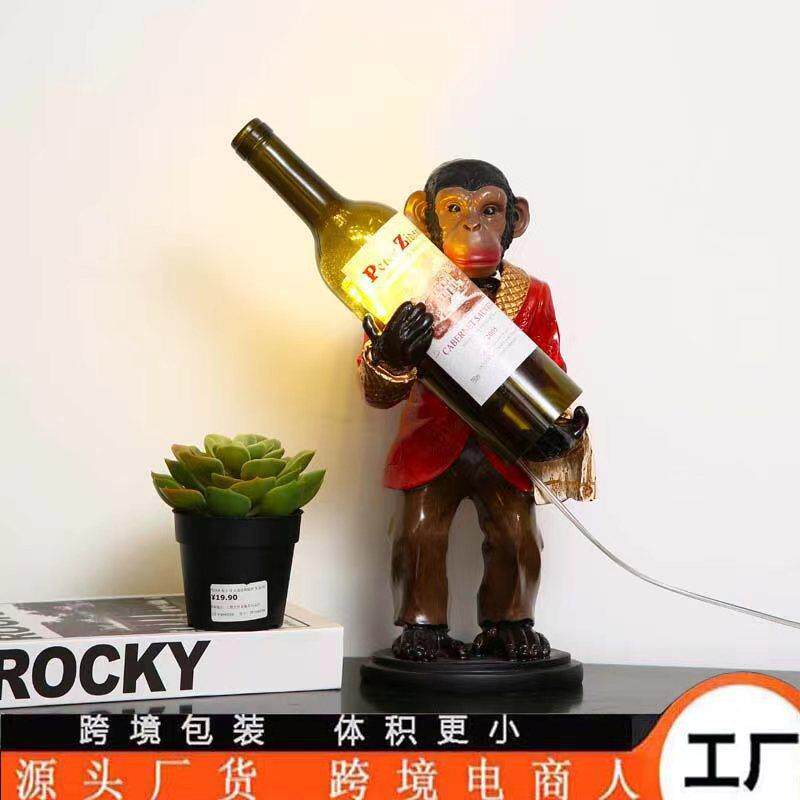 跨境亚马逊酒吧酒柜台灯酒瓶咖啡厅清吧餐厅创意个性猩猩装饰摆件