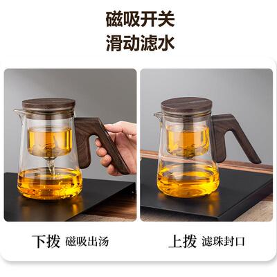 顶壶加厚耐磁无吸热杆飘逸杯玻璃内全胆茶水分离泡茶壶过89rui89r
