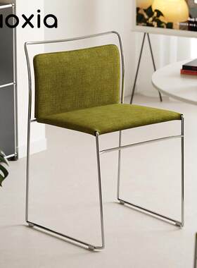 左下哈珀餐椅现代简约家用靠背椅子中古包豪斯小户型饭厅休闲 单
