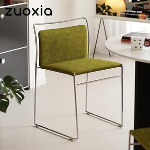 左下哈珀餐椅现代简约家用靠背椅子中古包豪斯小户型饭厅休闲 单
