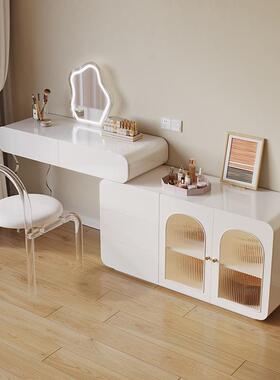 GSQS-1105轻奢梳妆台收纳柜一体亚克力法式奶油风化妆台现代简约