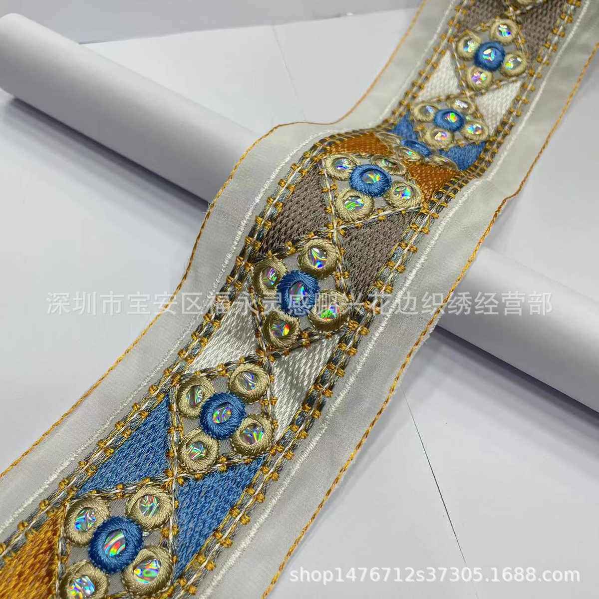 外贸复古民族风镭射镜片刺绣花边 时装辅料绣花条码 厂家直供,居家布艺,花边,淘宝优惠券,粉丝福利购,淘宝优惠卷