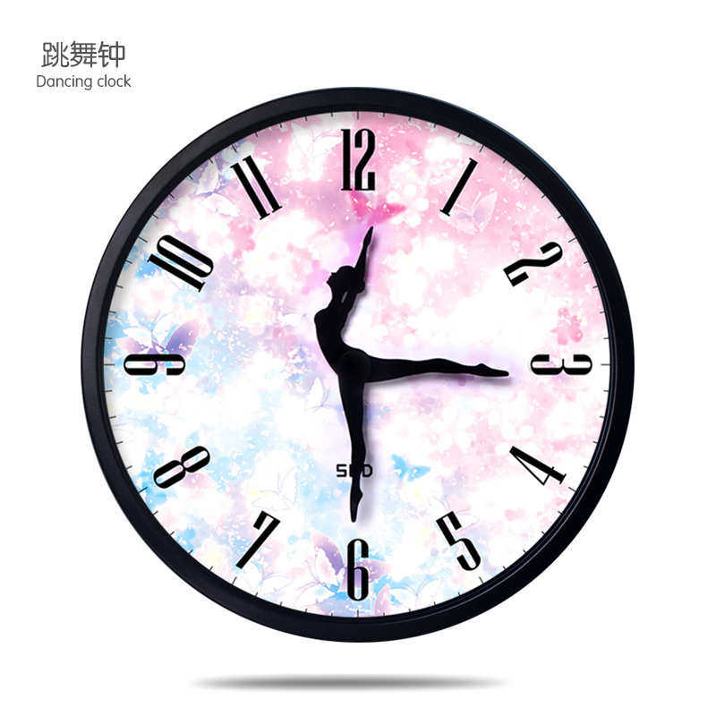 静音创意挂钟壁钟跳舞时钟客厅装饰卧室艺术个性钟表石英钟潮流
