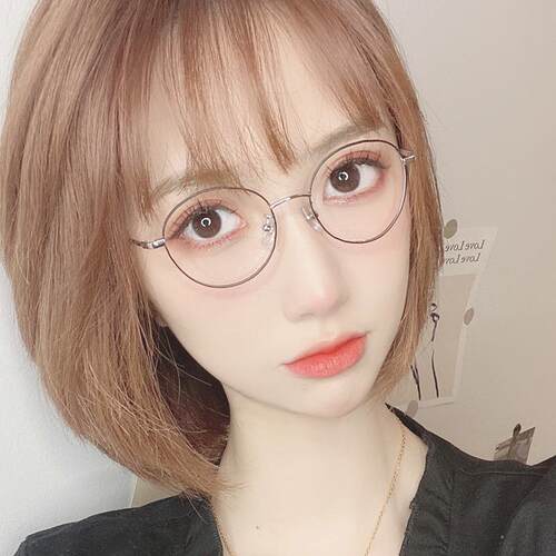 高档超轻纯钛圆覆古小框可配有度近数视防辐射眼镜框女架韩版潮网