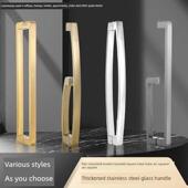 玻璃门把手加厚304不锈钢淋浴房把手浴室卫生间滑动门把手l形弧形