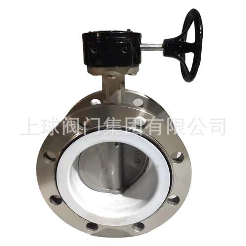 全不锈钢涡轮法兰蝶阀D41F-10/16P不锈钢体04板四氟阀座