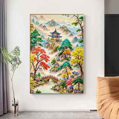 蒙C娜莎十字绣：林峰绮阁大格四股线105x75GFSM（丽008）