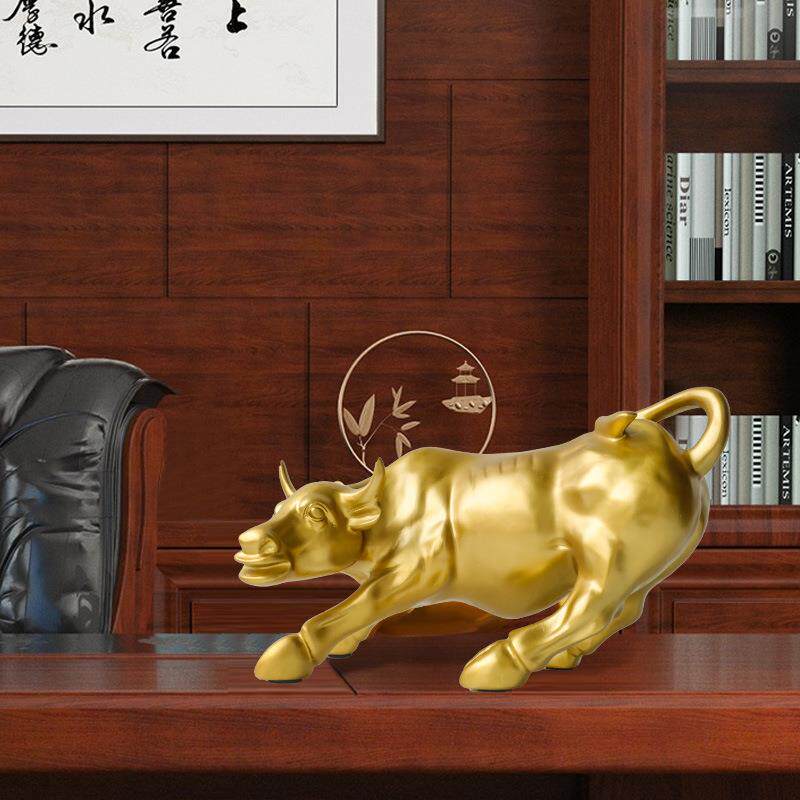 北欧牛摆件树脂工艺品办公室桌面