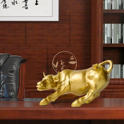 大金牛摆件树脂生肖牛气冲天创意华尔街旺市牛转乾坤客厅办公室摆