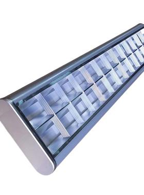 明装长条双管带罩日光灯盘课室灯支架吸盘式LEDT8T5格栅支架