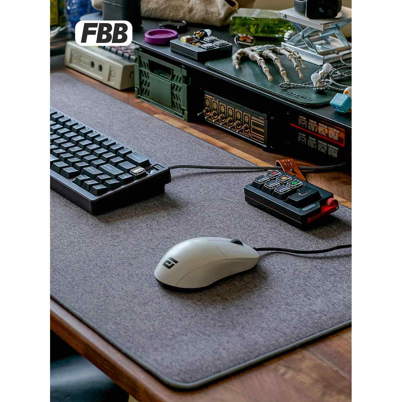 FBB原创定制减震高级感亚麻鼠标垫超大号桌垫子办公电脑游戏电竞