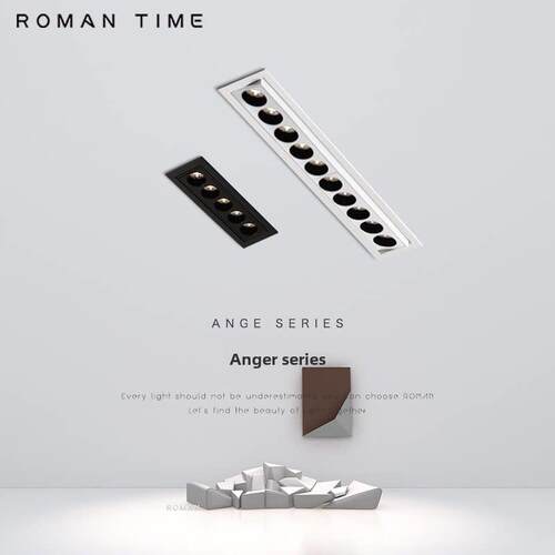 可调角度格栅灯Led嵌入式线灯窄框射灯家用方形多头多孔射灯