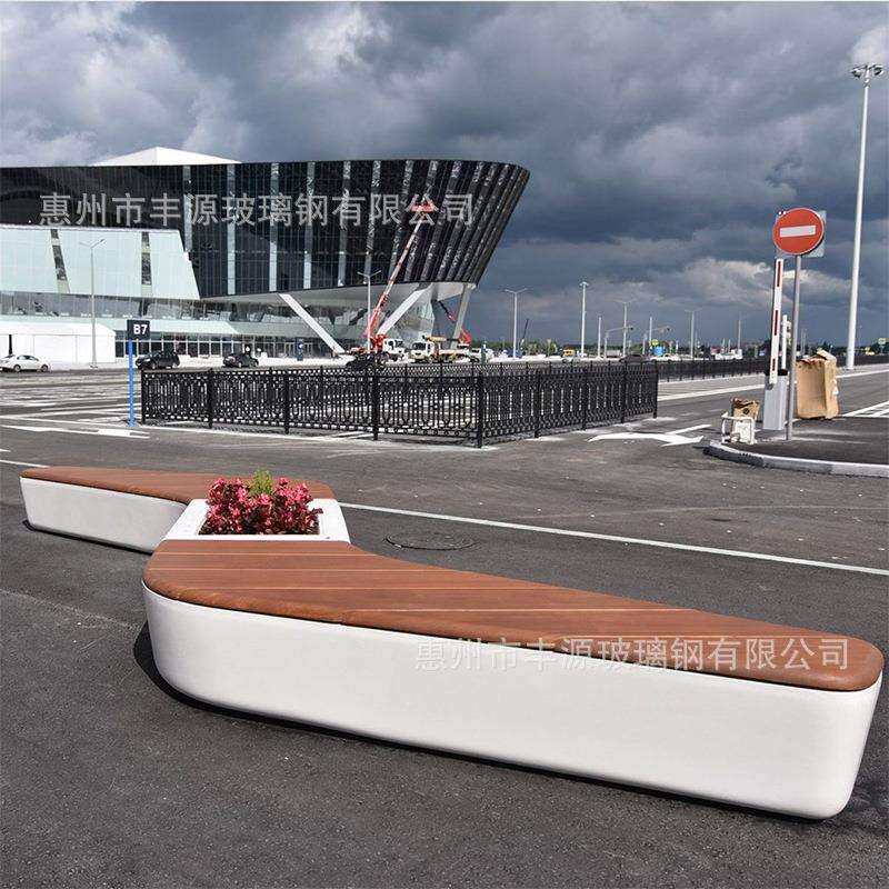 玻璃钢座椅商场公共椅户外公园创意长凳环形坐凳校园写字楼休息椅