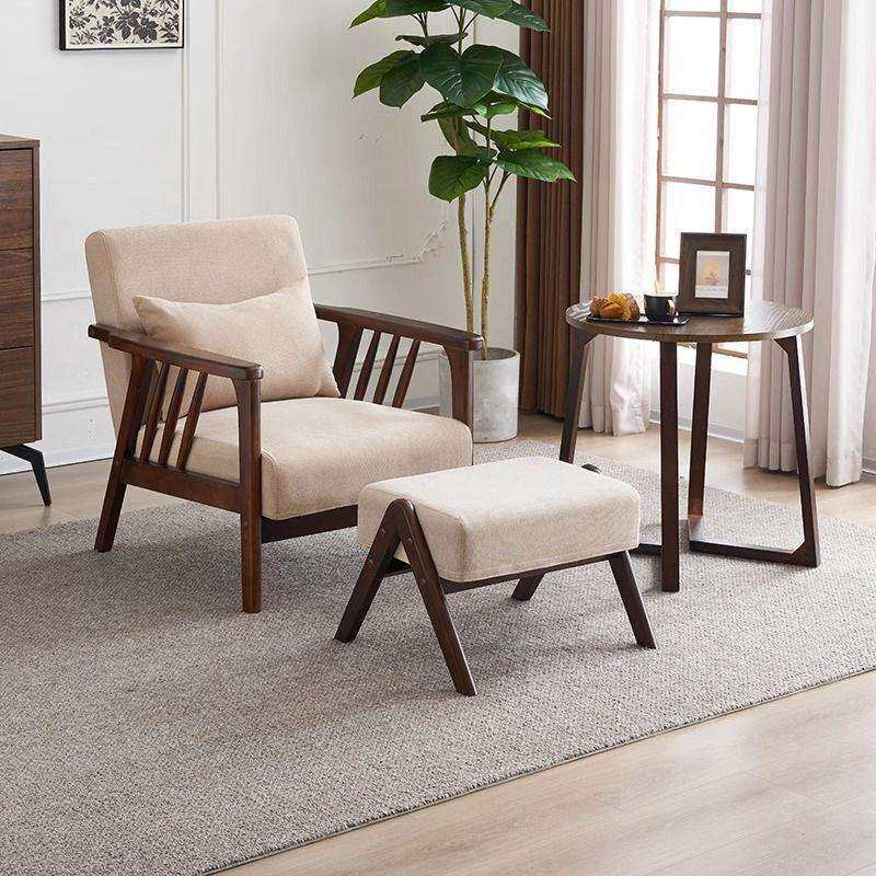 单人沙发椅实木休闲椅子现代简约客厅阳台民宿酒店桌