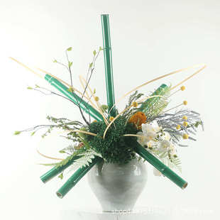 饰品样板房边几软装 新中式 家居玄关桌花艺摆件酒店大堂整体花艺装