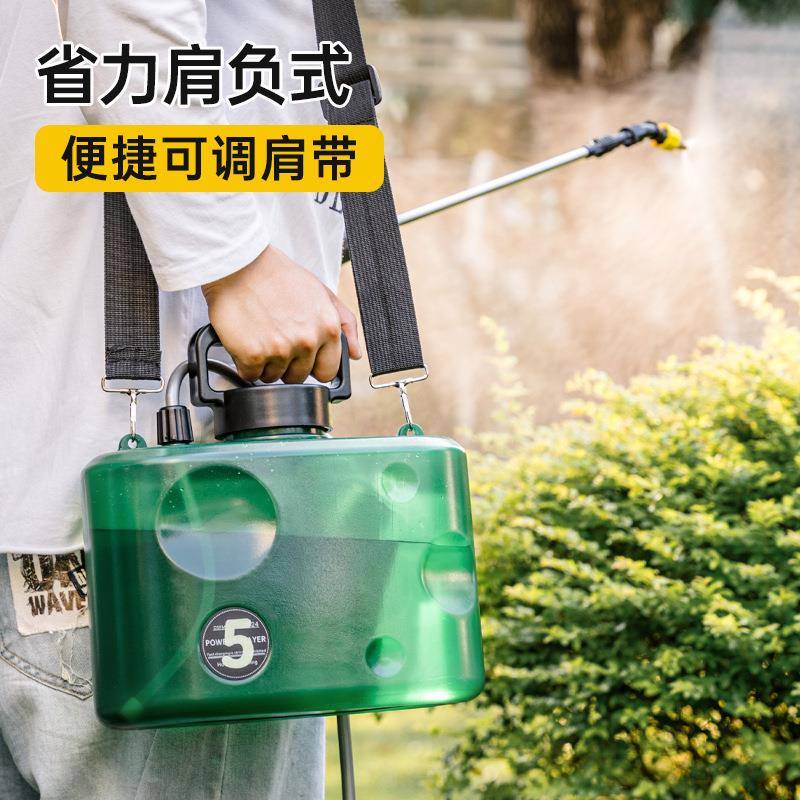 跨境热销户外电动喷壶加厚便携式电动喷雾桶大容量喷水背包水桶
