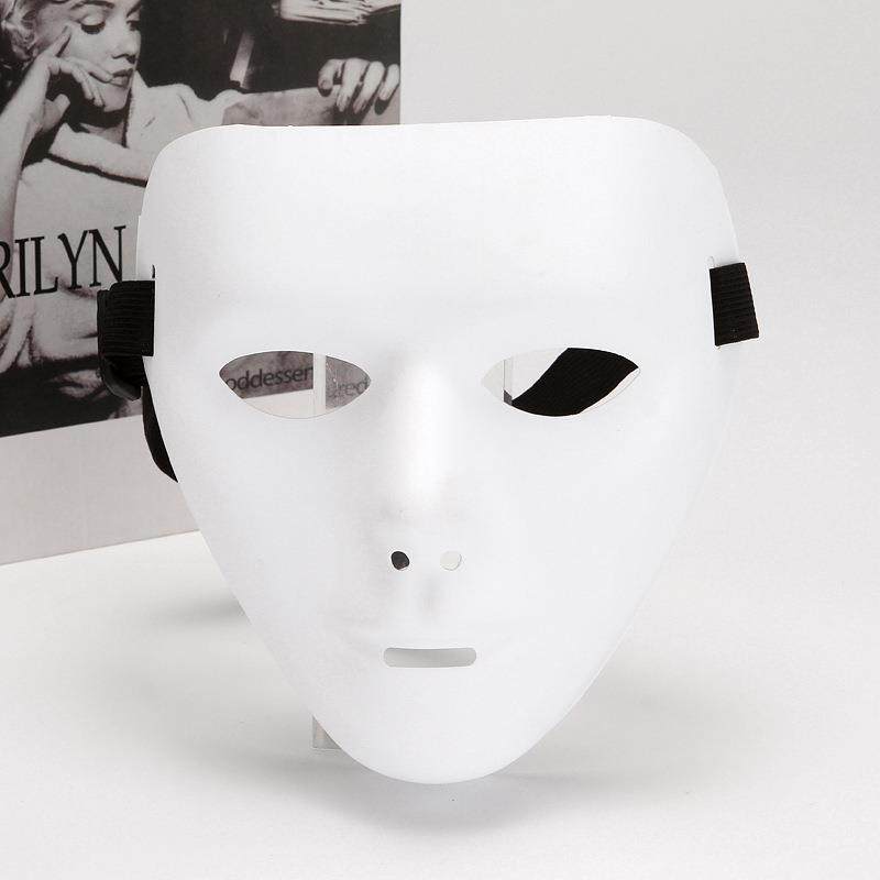 万圣节假面舞客鬼舞步 义乌产环保材料PVC白色街舞舞会嘻哈面具